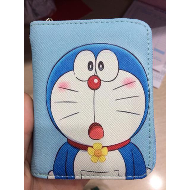 Ví Da Mini Cầm Tay Khóa Kéo 10 Ngăn Doraemon Ngộ Nghĩnh .Bóp Nữ Da PU Cute Nhiều Ngăn Họa Tiết Đô Rê Mon