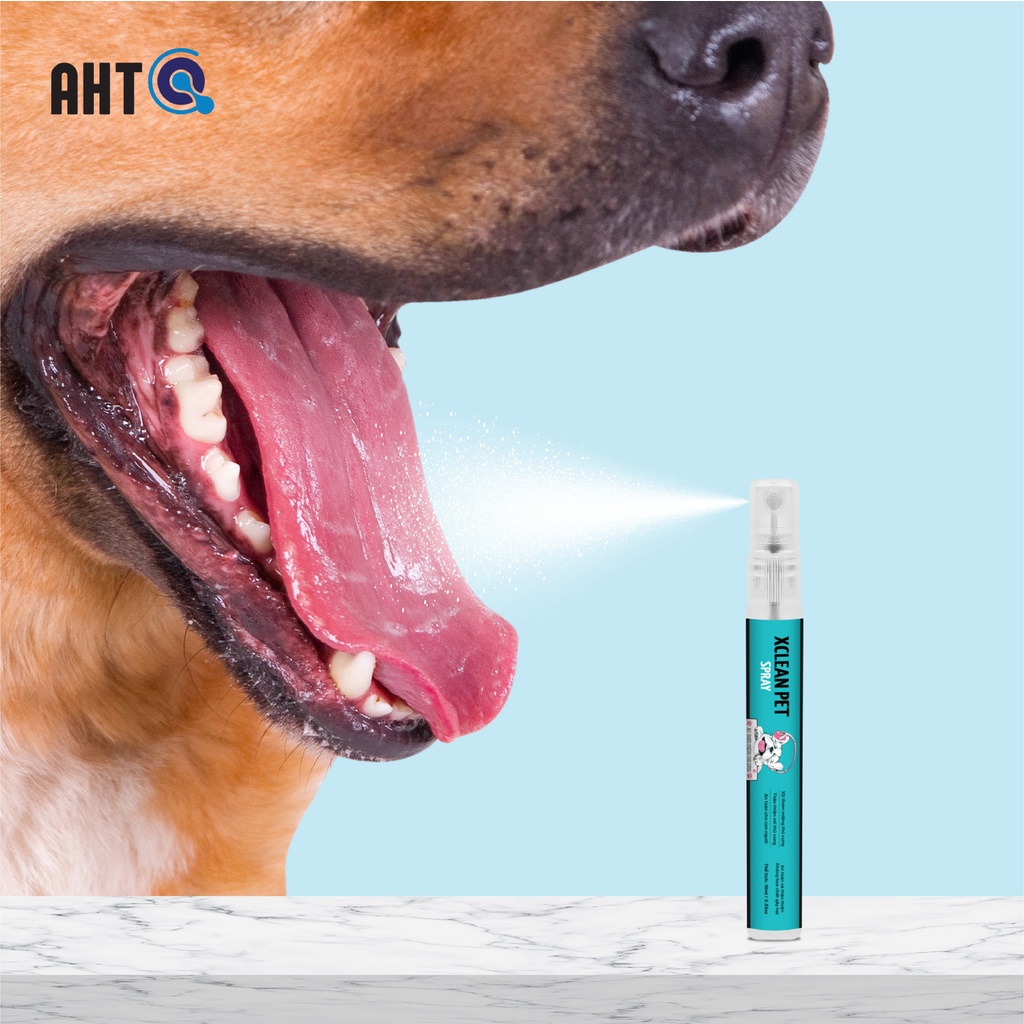 CHAI XỊT THƠM MIỆNG THÚ CƯNG CHÓ MÈO KHỬ MÙI HÔI MIỆNG NANO BẠC AHT CORP XCLEAN PET 10ML