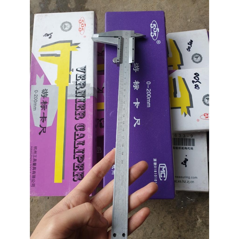 Thước cặp cơ khí Inox 0-200mm Asaki AK-0120, độ chính xác cao (Thước kẹp cơ Asaki) - Chính hãng