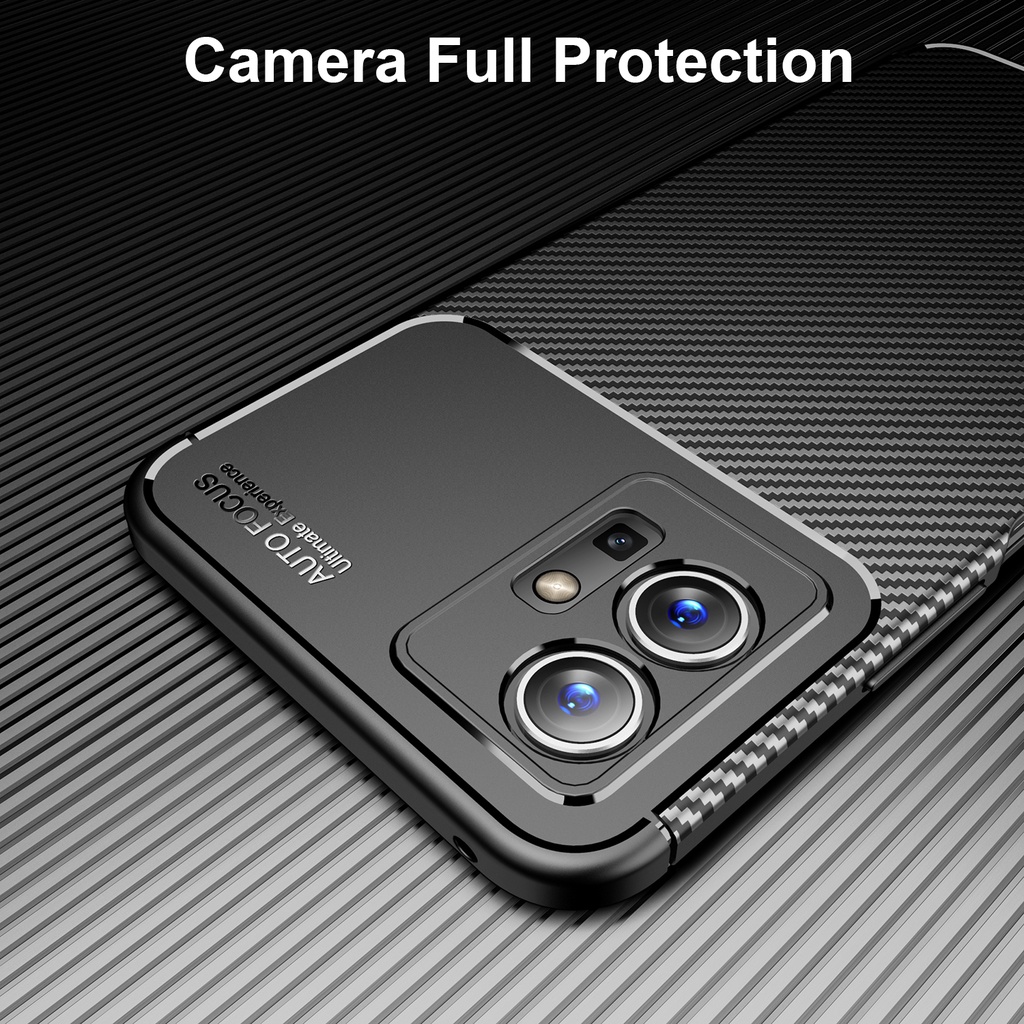 Ốp điện thoại sợi carbon mềm chống sốc bảo vệ cho VIVO T1 5G