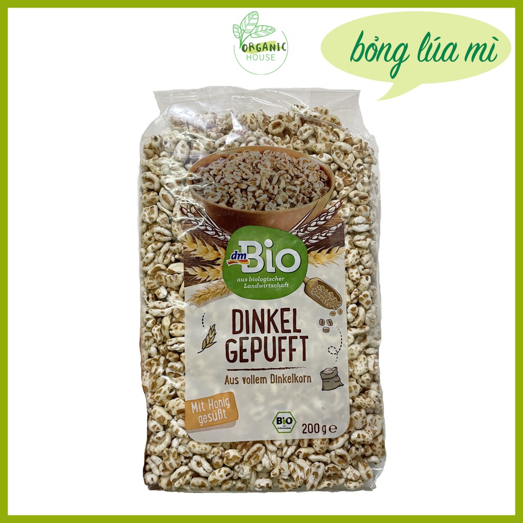 Bỏng lúa mì mật ong hữu cơ dmBio 200g