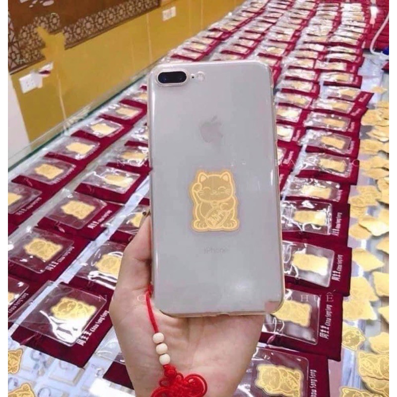 Mèo thần tài mạ vàng 24kara ốp điện thoại - vàng Bạc Khải Khải
