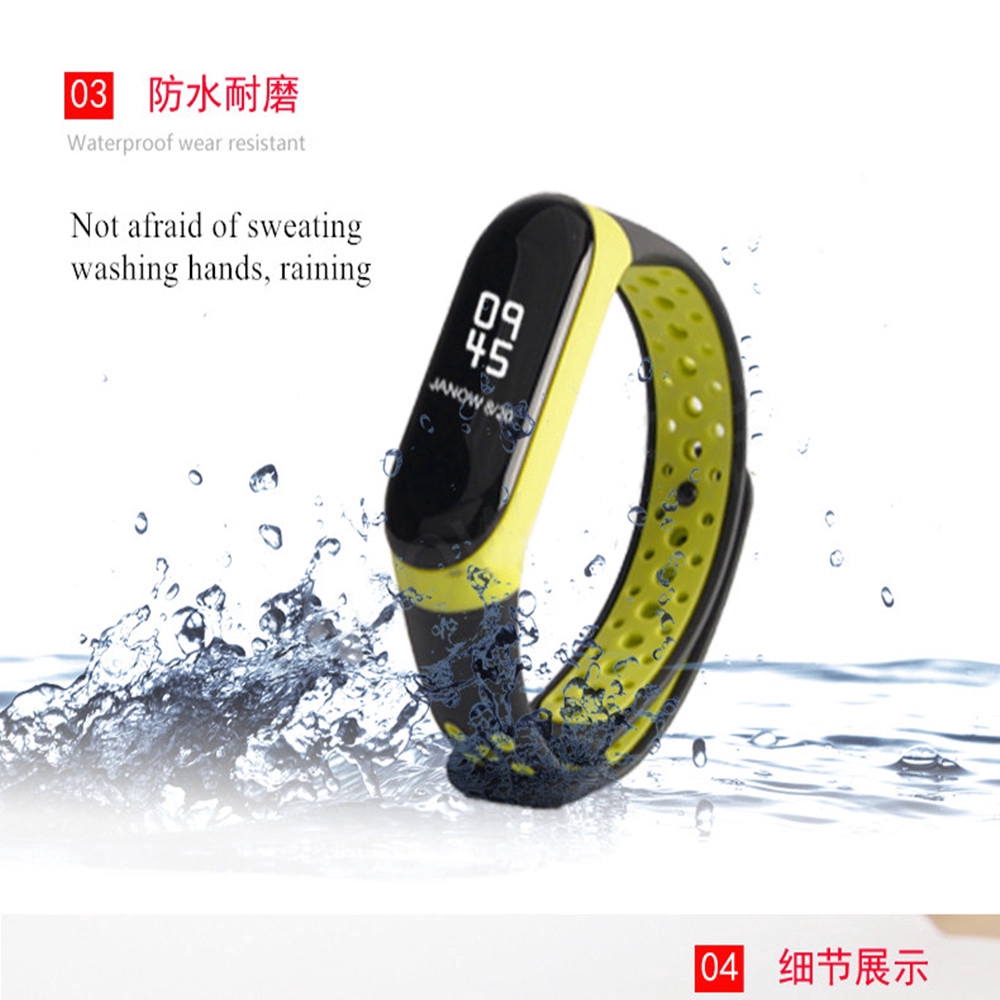 Dây đeo silicone thể thao thay thế cho đồng hồ Xiaomi Mi Band 3 Miband 3 4