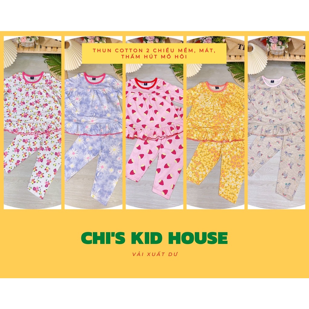 ĐỒ BỘ THUN COTTON 2 CHIỀU XUẤT DƯ MỀM MÁT CHO BÉ LỚN 20-40KG
