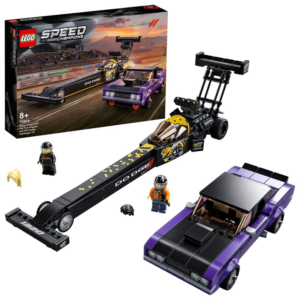 ĐỒ CHƠI LEGO SPEED CHAMPIONS - Siêu Xe Đua Dodge Top Fuel Dragster & Dodge 1970 Challenger - MÃ SP 76904