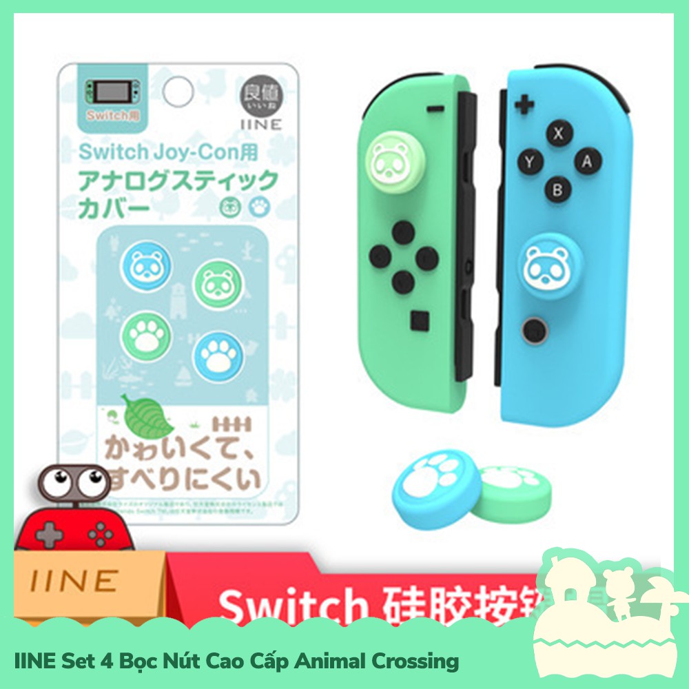 [Sẵn VN - NowShip] IINE Phụ Kiện Set 4 Bọc Nút Cao Cấp Cần Xoay Analog Tay Cầm Joycon Nintendo Switch NS Chân Gấu