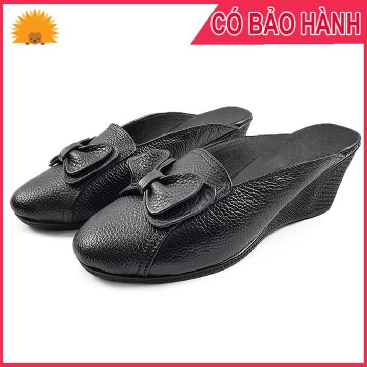 FreeShip Giày cao gót sục nữ đế xuồng 5cm da bò thật nguyên tấm 5P18D