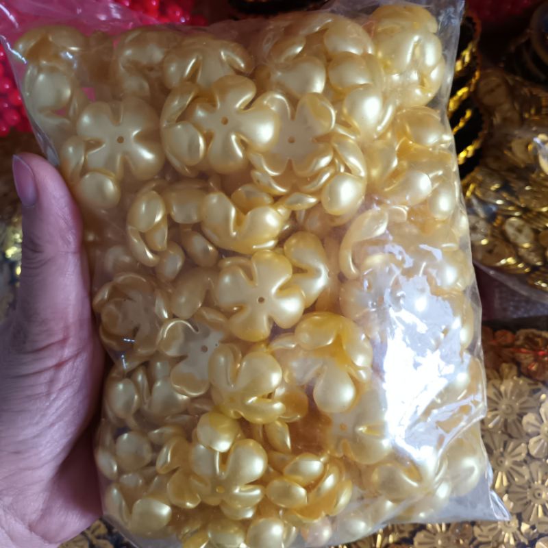Set 5 bông hoa mai làm cây cành vàng lá ngọc trưng tết thu hút tài lộc