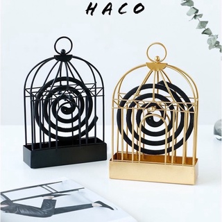 Hộp giá để nhang muỗi hình lồng chim khay đựng hương muỗi bằng thép an toàn cho trẻ em