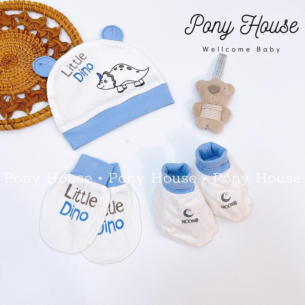 Set Mũ Bao Tay Bao Chân Moon Chất Tăm Mềm Mịn Cho Bé Trai, Bé Gái Từ Sơ Sinh