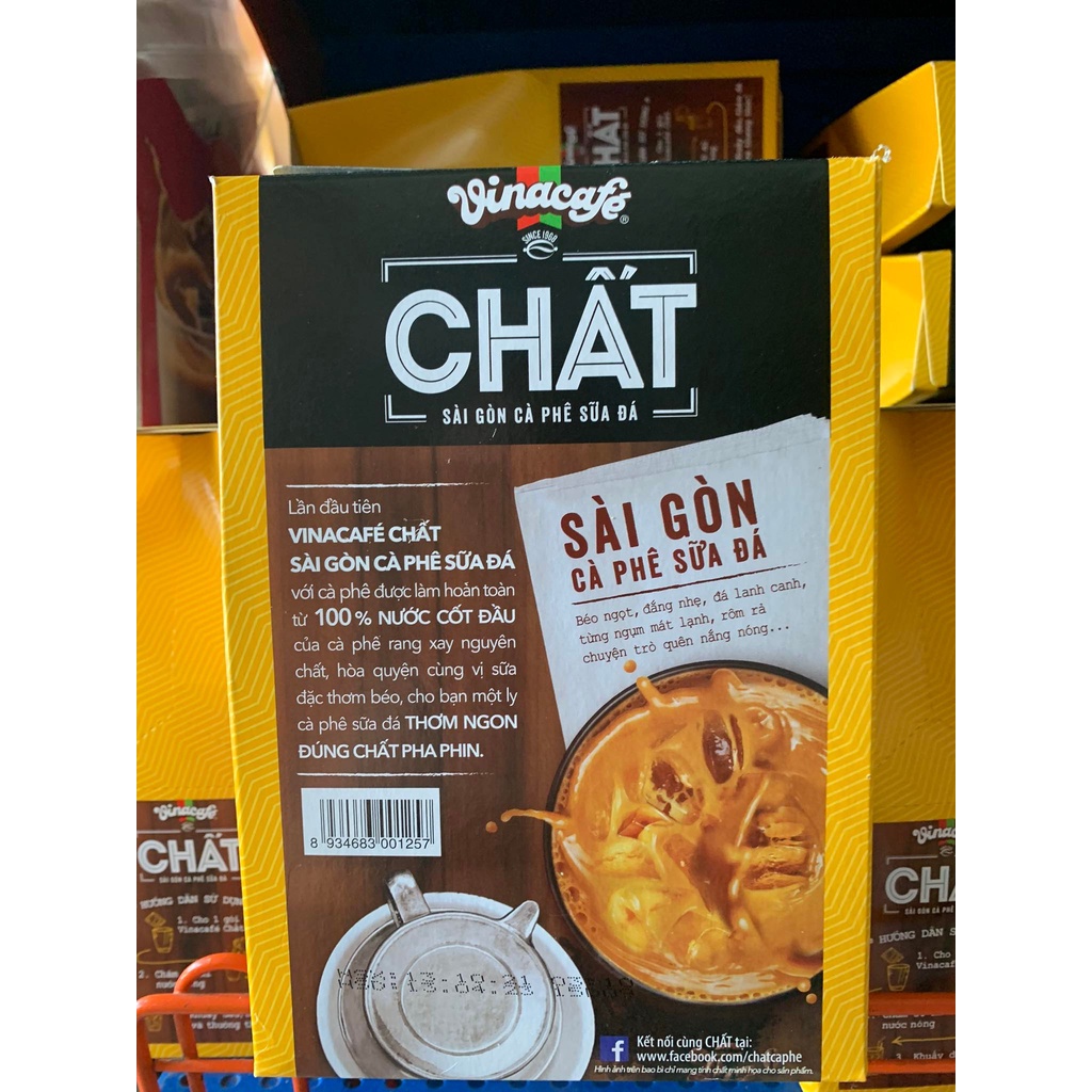 Cà phê Vinacafe Chất Sài Gòn sữa đá hộp 290g (10 gói)