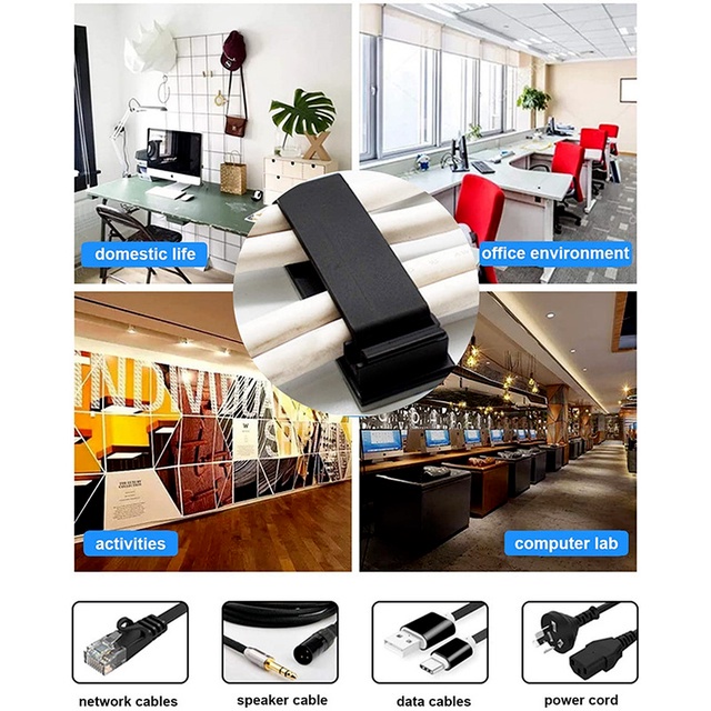 Set 10 Dụng Cụ Sắp Xếp Dây Cáp Gắn Tường Đa Năng Tiện Dụng