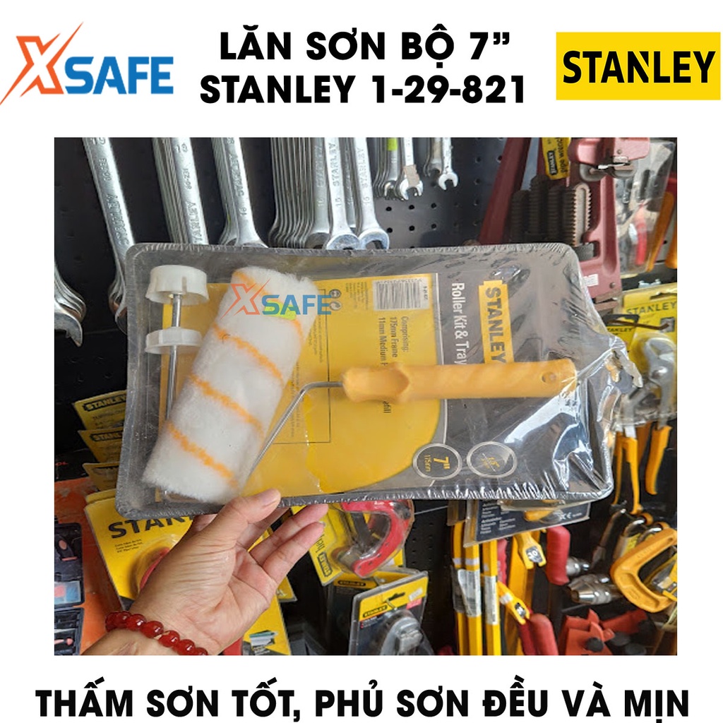 Lăn sơn STANLEY 1-29-821 7 inch Con lăn sơn nước  khay đựng sơn tiện dụng, tay cầm nhựa thoải mái, vải bông mềm thấm sơn