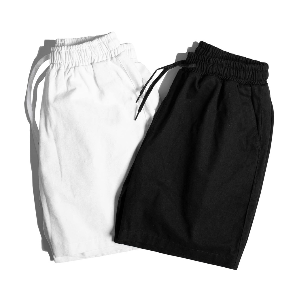 Quần Short Thun, Quần Đùi Thun Vải Nỉ Cotton Thoáng Mát Thoải Mái Màu Đen/Trắng BEAVER TEE