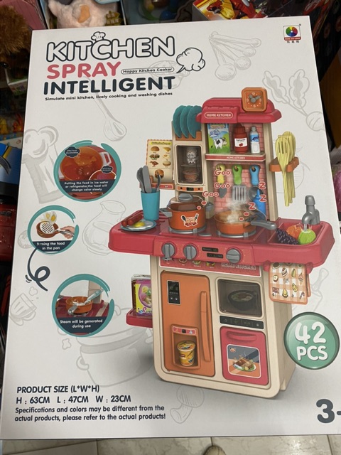 MÔ HÌNH BẾP đồ chơi cao 63cm, có hiệu ứng khói, lửa, nước