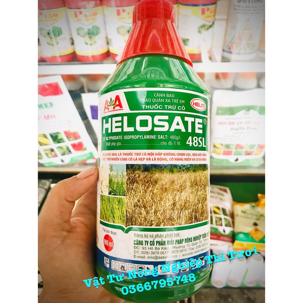 Thuốc trừ cỏ khai hoang glyphosate Helosate 48s - diệt cỏ nhanh, lưu dẫn mạnh