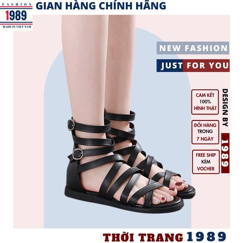 dép sandal nữ 🌺quai chiến binh khóa cài SD07 dép quai ngang đi êm chân sành điệu kute năng động trẻ chung ,TIỆM 1989