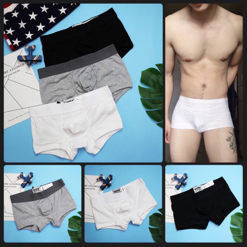 Quần lót nam dạng đùi thun cotton màu trơn