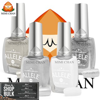 Các Màu Trắng Nhũ, Trắng Kim Tuyến, Trắng Bạc, Sữa, Sơn Móng Tay Allele Chai 15ml, Tone Màu Cá Tính