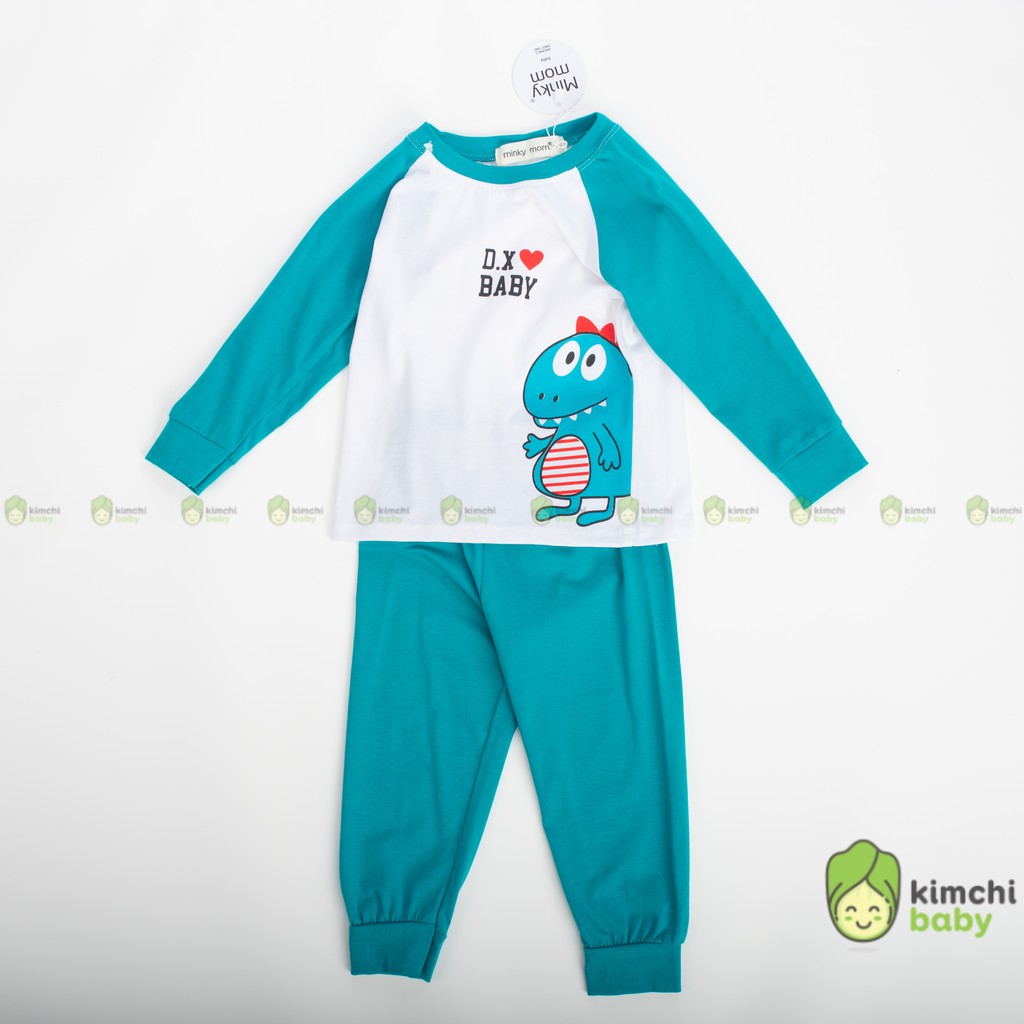 Đồ Bộ Bé Trai, Bé Gái Minky Mom Vải Cotton 100% Vai Giáp Lăng Khủng Long 3D, Bộ Dài Tay Cho Bé Thu Đông MKMTD2150