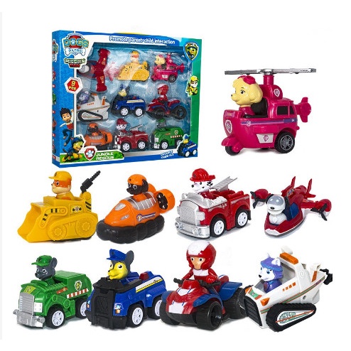 Bộ xe đồ chơi mô hình nhân vật biệt đội chó cứu hộ Paw patrol hoạt hình cho bé