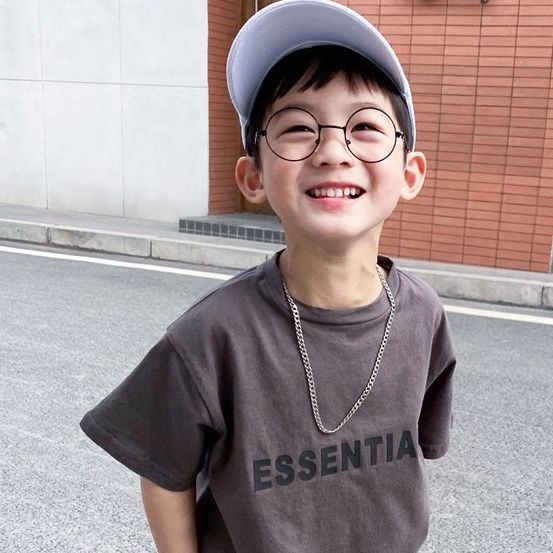 Áo Thun Cotton Trơn Tay Ngắn Phong Cách Đường Phố Hàn Quốc Thời Trang Mùa Hè 2022 Cho Bé Trai / Gái