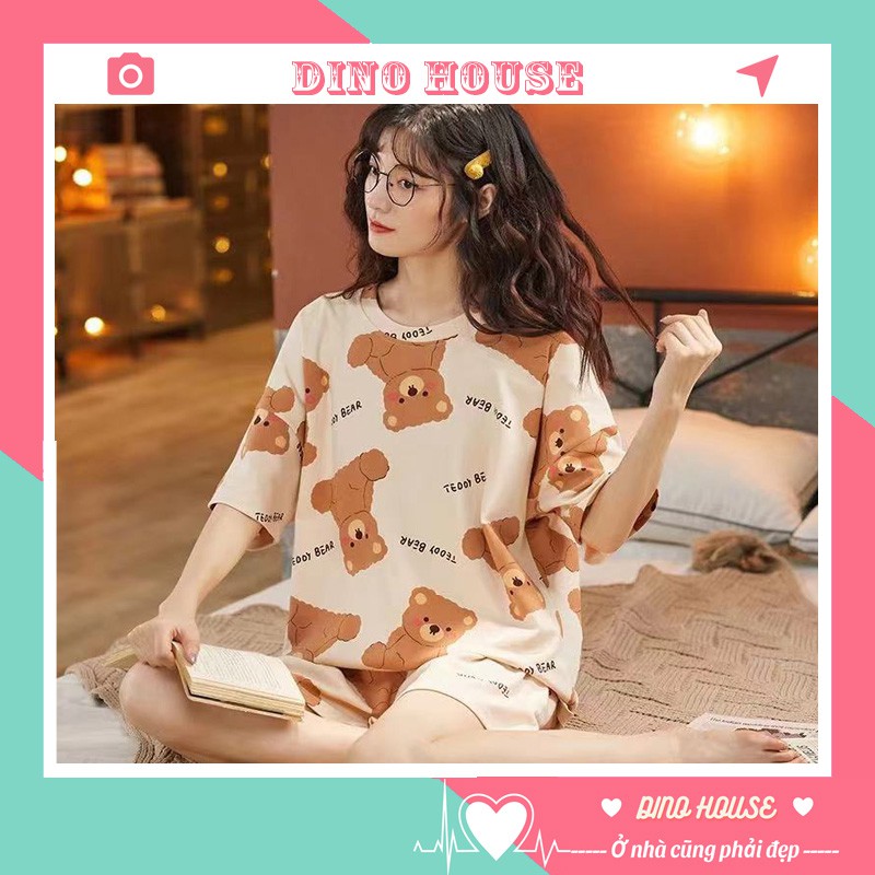 Đồ bộ nữ cotton thun cộc tay, đồ ngủ cộc tay dễ thương nhiều hoạ tiết đẹp