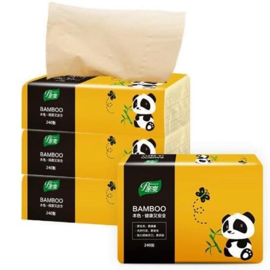 THÙNG GIẤY ĂN THAN TRE BAMBOO VÀNG ĐEN SỢI TRÚC[30 GÓI/THÙNG]