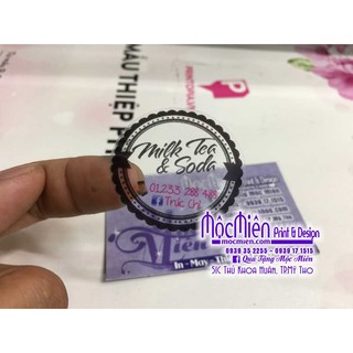 in & cắt sẵn 1000 logo tem decal 3cm trong suốt cao cấp - 1m vuông