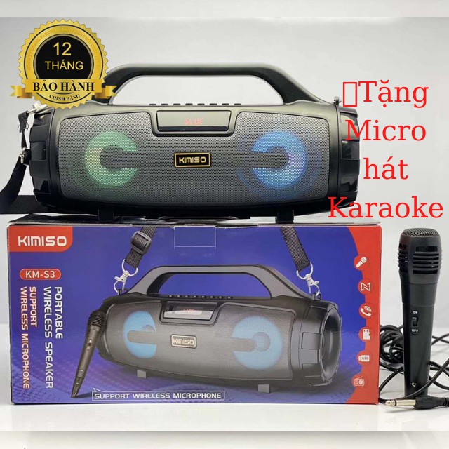 [ BH12 Tháng, Tặng Micro Hát Karaoke ] Loa Bluetooth KIMISO KM-S3BÁN CHẠY Loa Hát Karaoke Kết Nối Điện Thoại Máy Tính