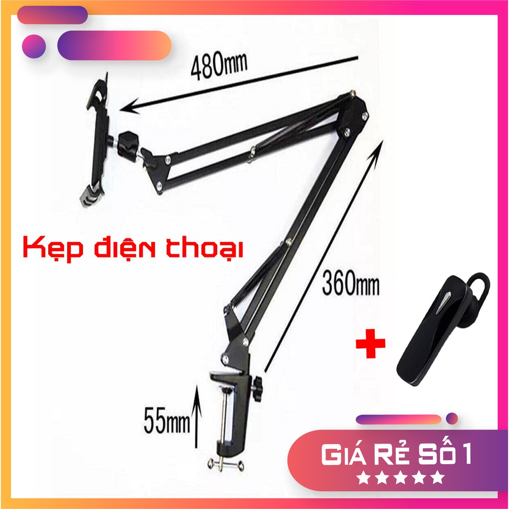 Giá đỡ & Kẹp | KẸP ĐIỆN THOẠI ĐẦU GIƯỜNG SIÊU BỀN + TẶNG KÈM TAI NGHE BLUETOOTH HEADSET | Giá kẹp điện thoại | BigBuy360 - bigbuy360.vn