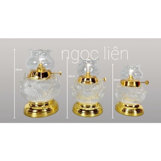 Đèn dầu thủy tinh sen 09