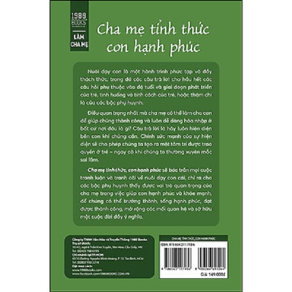 Sách - Cha mẹ tỉnh thức con hạnh phúc, trao quyền cho con, khẳng định giá trị, định hình tương lai
