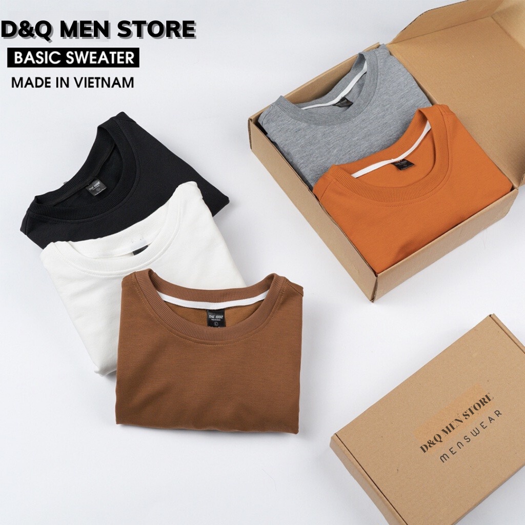 Áo dài tay nam D&Q MEN STORE Basic Sweater vạt bầu Layer Sweater 5 màu trơn | BigBuy360 - bigbuy360.vn