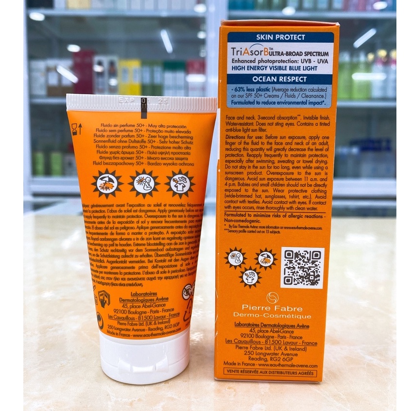 Kem Chống Nắng Avene Dry Touch Fluide SPF50+ 50ml / Avene Mattifying Cleanance SPF50+ 50ml Made in France