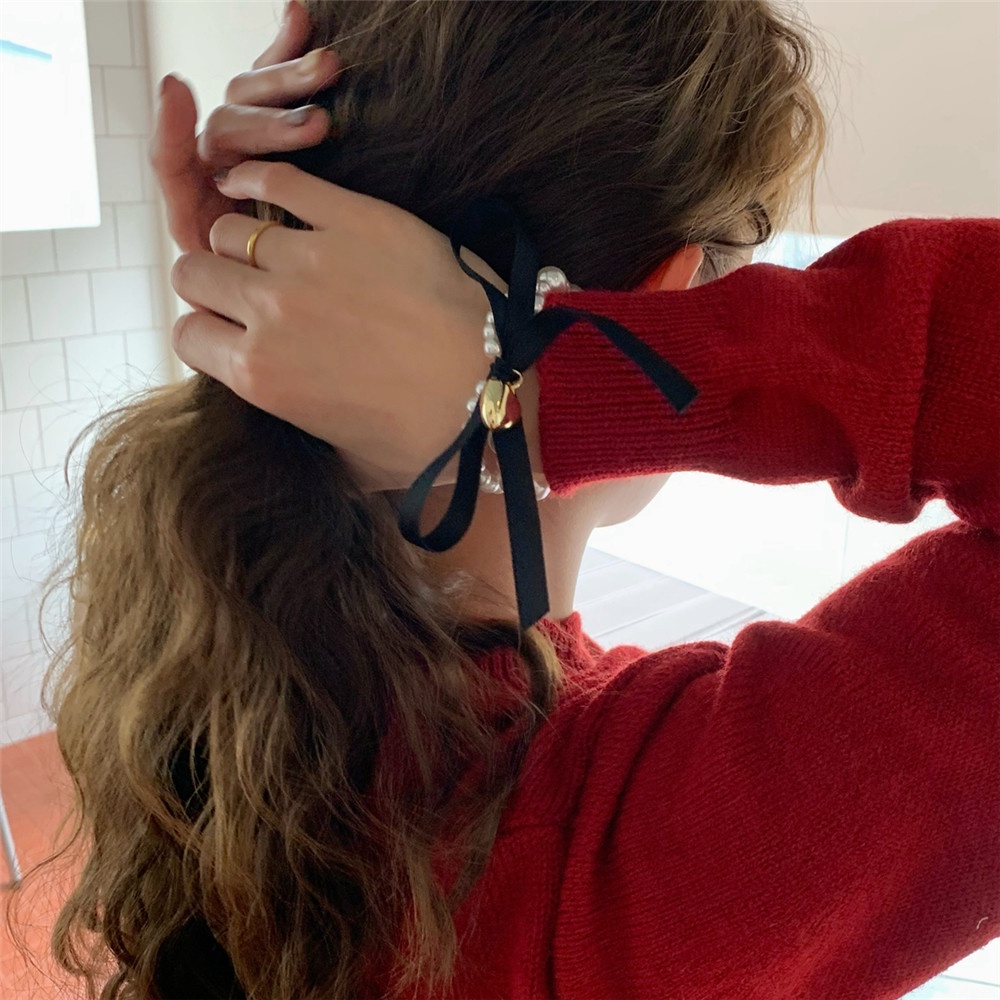 Dây Cột Tóc Đính Ngọc Trai Thanh Lịch Cho Nữ