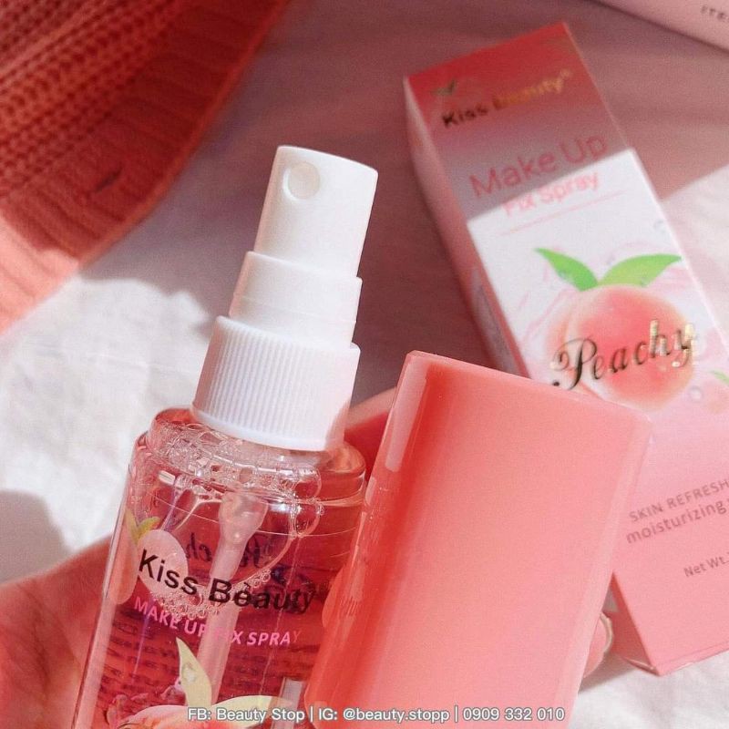🎀 Xịt Khoá Nền Cấp Ẩm Chống Mốc KISS BEAUTY Peachy 🎀