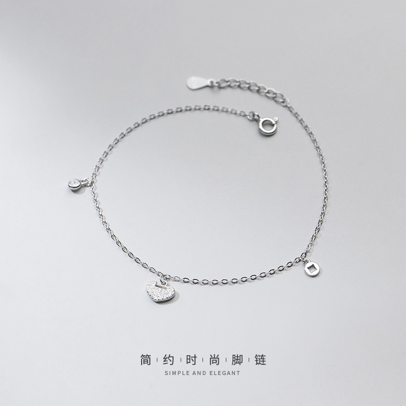 Lắc Chân Mạ Bạc 925 Đính Đá Đơn Giản Thời Trang | BigBuy360 - bigbuy360.vn