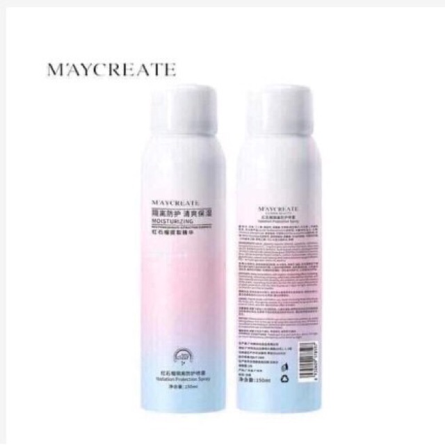 [sale sốc]Xịt chống nắng trắng da Maycreate 150 ml