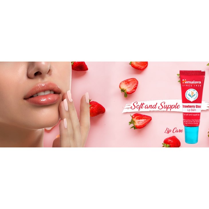 Son dưỡng hồng môi căng bóng Dâu tây Himalaya Strawberry Gloss Lip Balm 10g