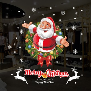 Decal dán tường ông già Noel và lời chúc mừng giáng sinh