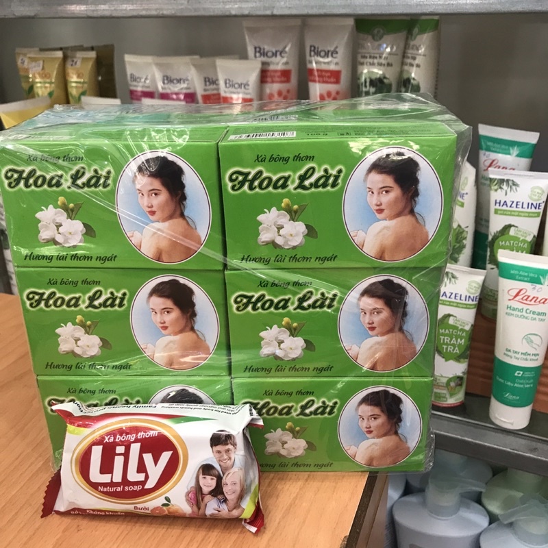 1 Lốc 12 Cục Xà Thơm Bông Hoa Lài 100g(tặng 1 Cục LiLy 90g)