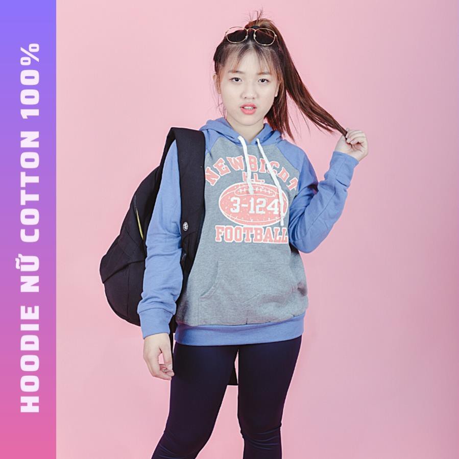 Áo khoác nỉ hoodie freesize dưới 55kg dành cho nữ, hàng giảm giá cuối năm thun cotton 100%, hình chụp thật sản phẩm