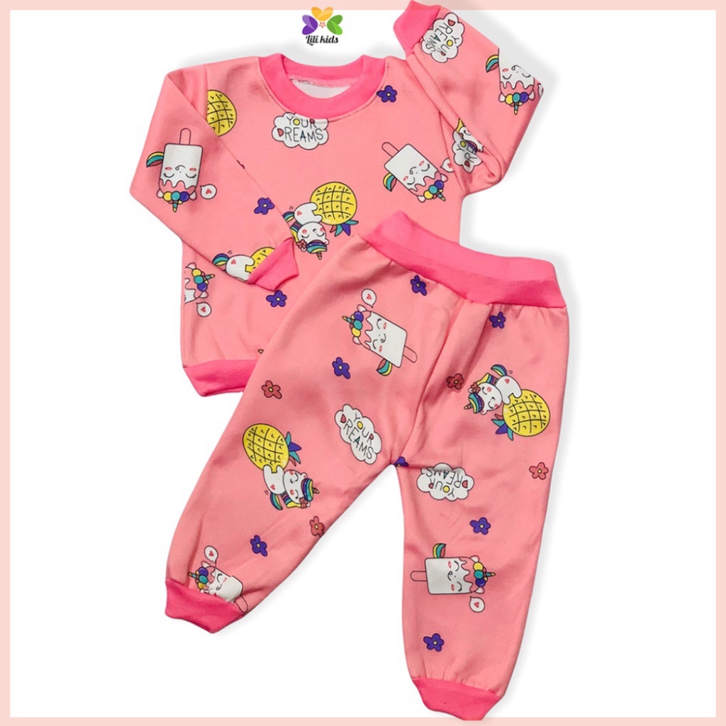 bộ nỉ cho bé trai bé gái bộ nỉ bông cho bé mềm mịn họa tiết LILIKIDS BDT06