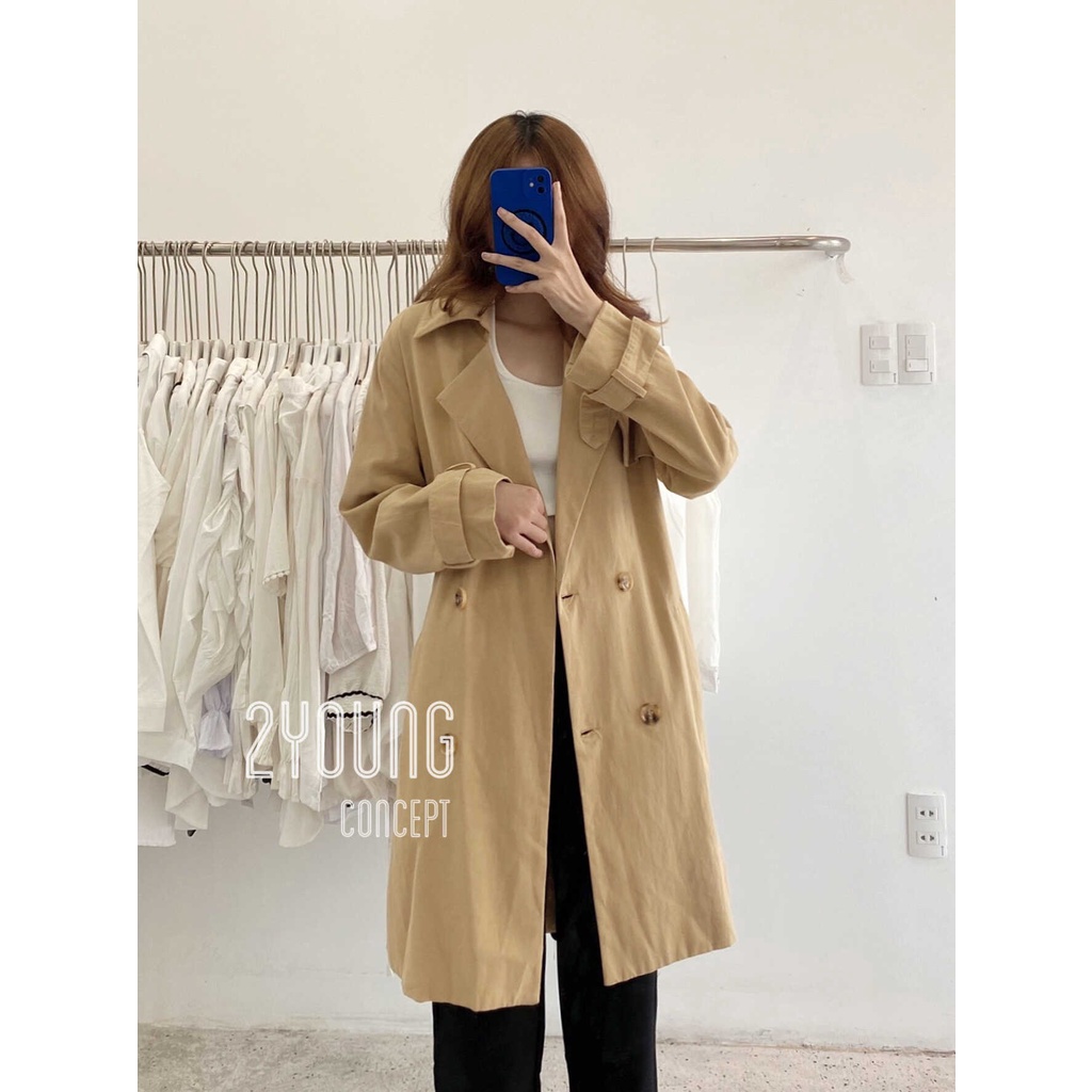 [2YOUNG] [ẢNH THẬT SHOP CHỤP] Áo măng tô dáng dài A247