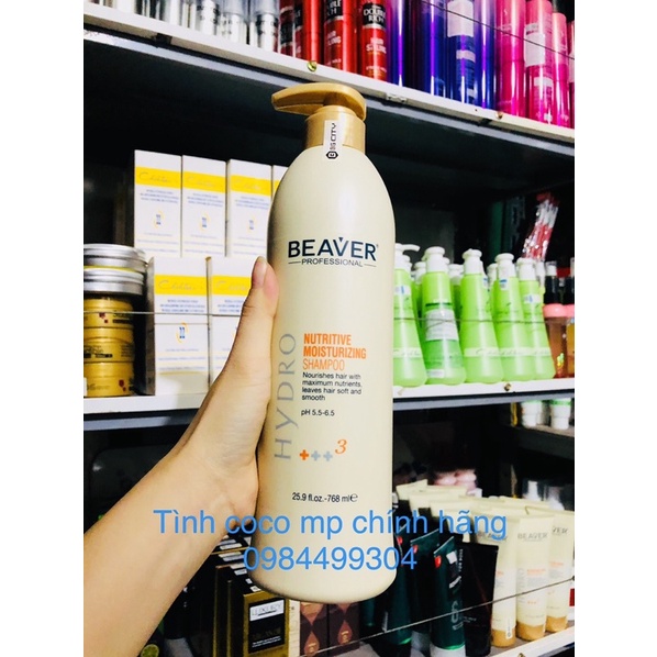 Dầu Gội Beaver Moisturizing Shampoo+++3 Siêu Dưỡng Giúp Tóc Mềm Mượt (768ml)