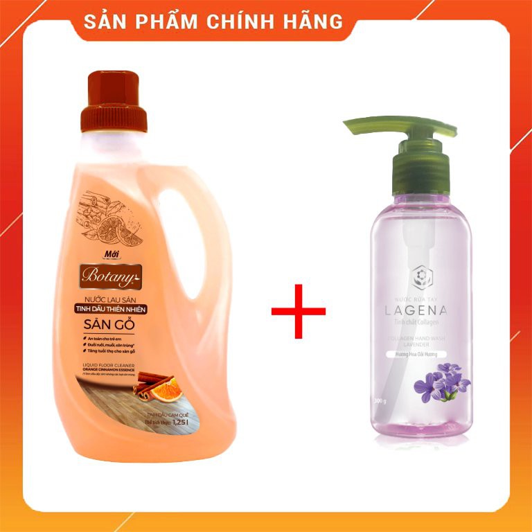 [Tặng chai Gel rửa tay Oải Hương] Nước Lau Sàn Chiết Xuất Tinh Dầu Thiên Nhiên hương Cam Quế chai 1.25 lít