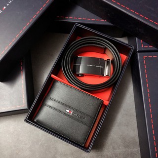 Set TM ví logo giữa + nịt logo sọc giữa - S145