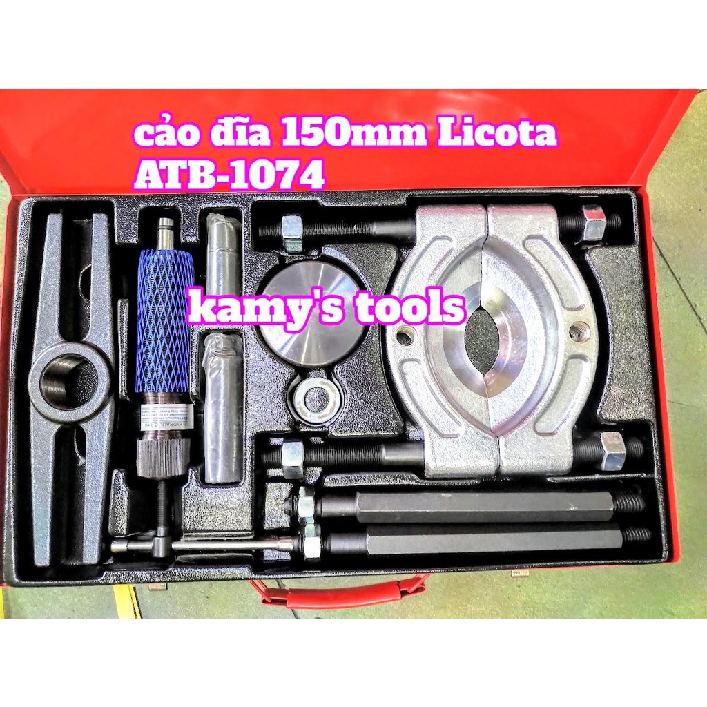 Bộ vam cảo đĩa chặn tháo vòng bi bạc đạn 105mm-150mm, bộ cảo dĩa mặt trăng Licota ATB-1074