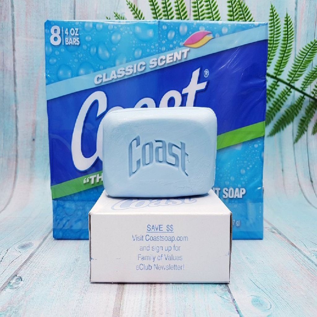 Xà Phòng Thơm Dịu Nhẹ Coast Cục Mỹ 113g (1 Lốc 8 Bánh)